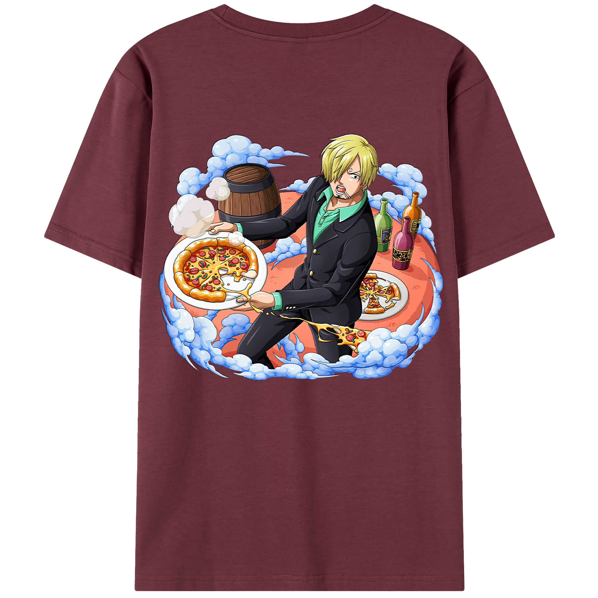 ワンピース サンジ ONE PIECE Sanji 綿100％半袖Tシャツ（背面プリント）